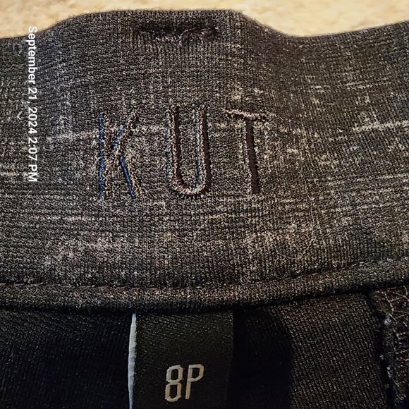 Kut From The Kloth Ellery Slim Straight Printed Pant Skinny 8 Petite Black/Grey - Picture 4 of 13